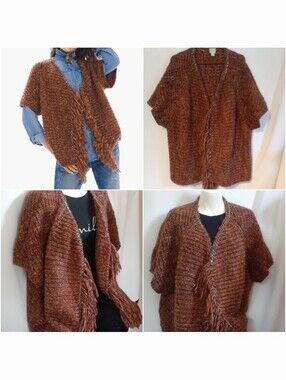 Chico's Chain Inlaid Fringe Cardigan Size 12